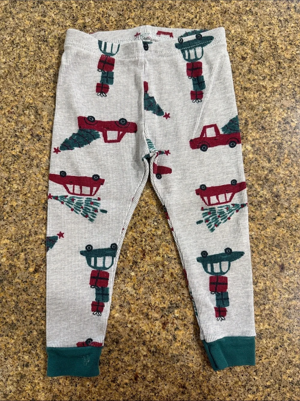 Carter's Red & Green Holiday Car and Tree Thermal Pajama Set
